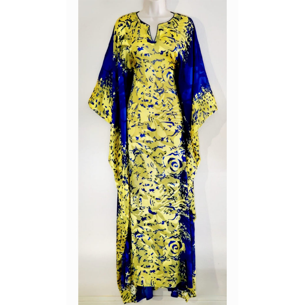 Kaftan Dress (Sheer Silky in Royal Blue) Scarf