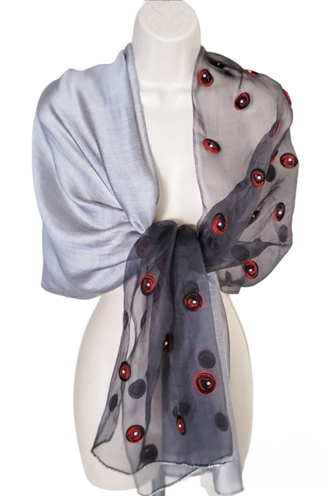 Tender Love (Gray and Red) Scarf