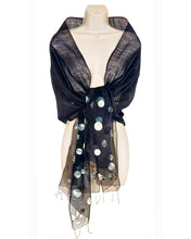 Load image into Gallery viewer, Loulou (Black with Silver Dots) Scarf
