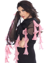 Load image into Gallery viewer, Hanging Tulips (Black and Pink) Scarf
