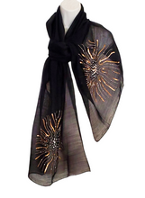 Load image into Gallery viewer, Burst Flowers (Black) Scarf
