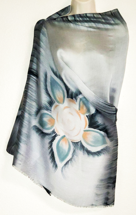 Lotus Hand Painted Scarf