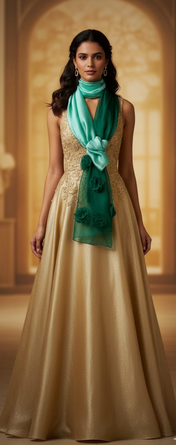 Waning Moon (Green) Scarf