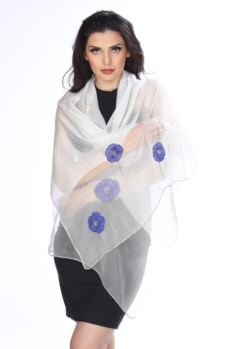 Blue Mist (White) Scarf