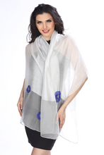 Load image into Gallery viewer, Blue Mist (White) Scarf

