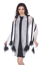 Load image into Gallery viewer, Flying Swan (Black and White) Scarf
