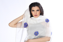 Load image into Gallery viewer, Blue Mist (White) Scarf
