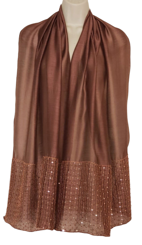 Cognac Silk Modal Scarf