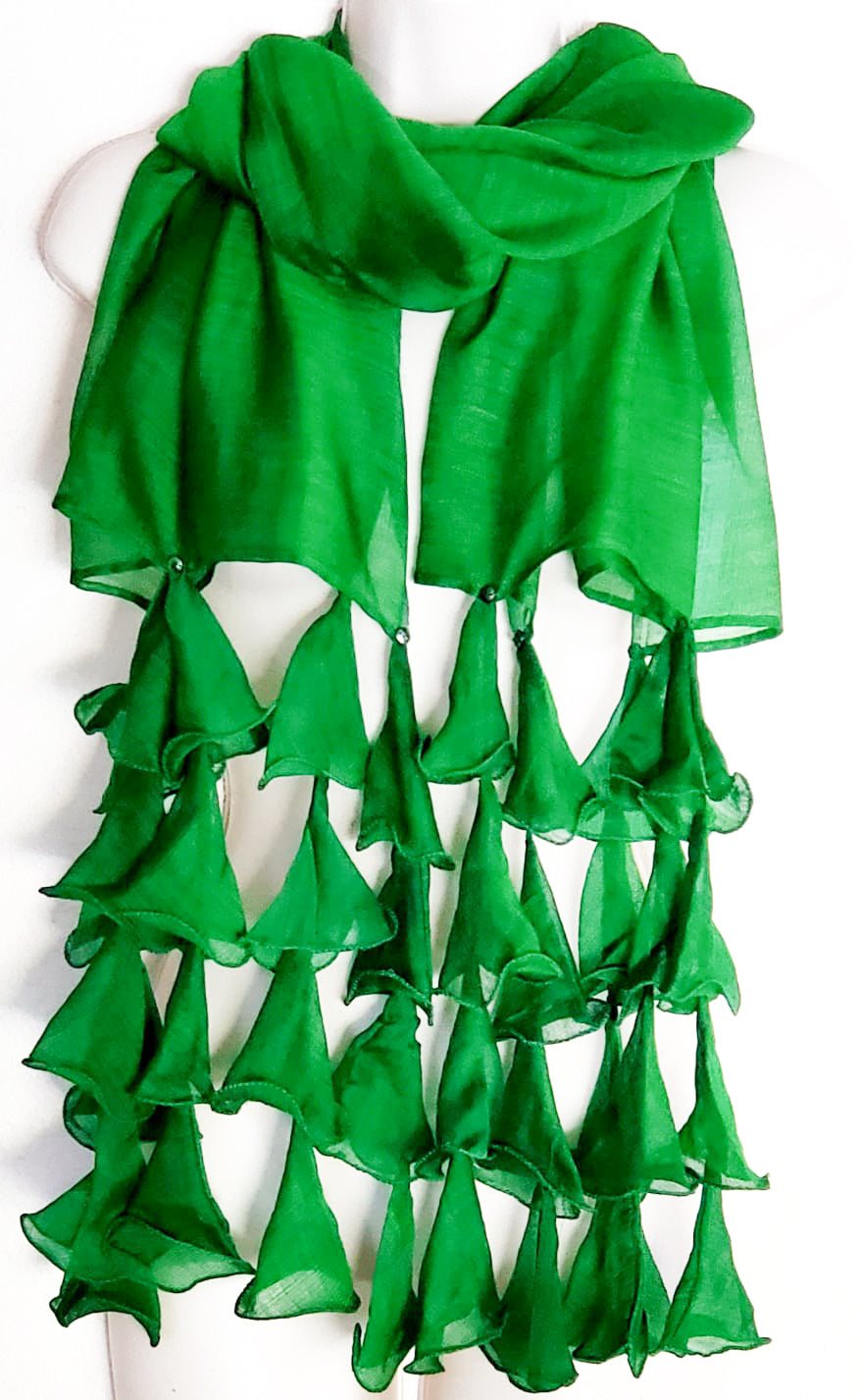 Hanging Tulips (Green) Scarf