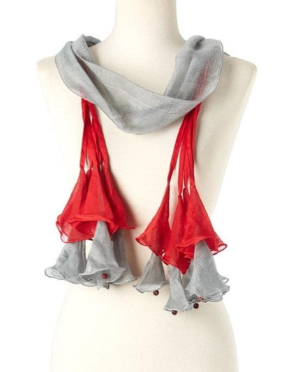 Trumpet (Gray and Red) Scarf