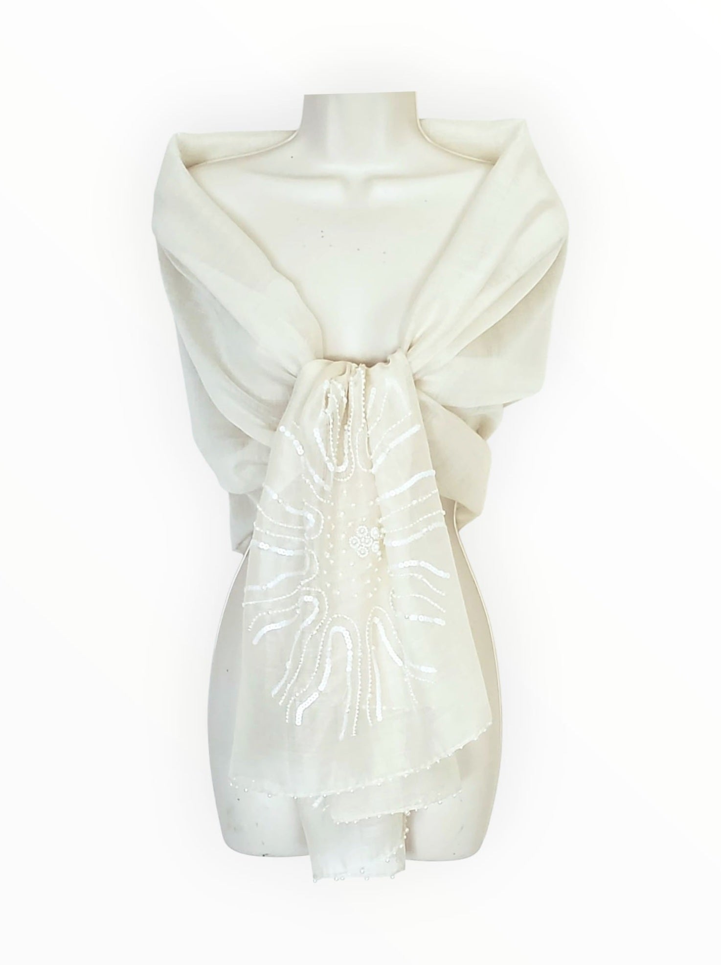Burst Flowers (White) Scarf