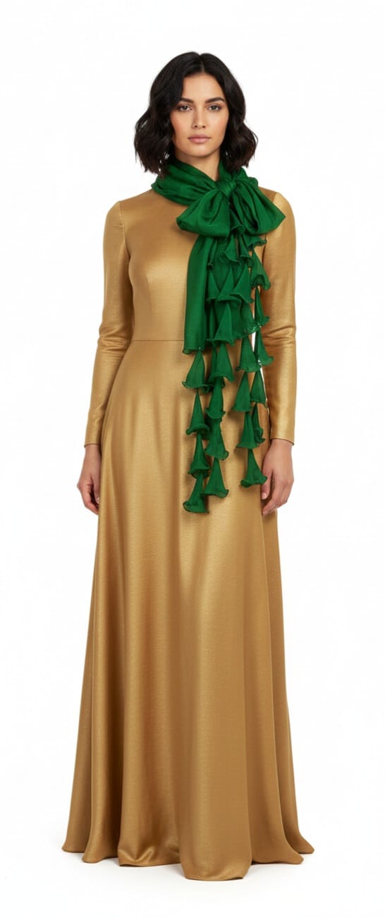 Hanging Tulips (Green) Scarf