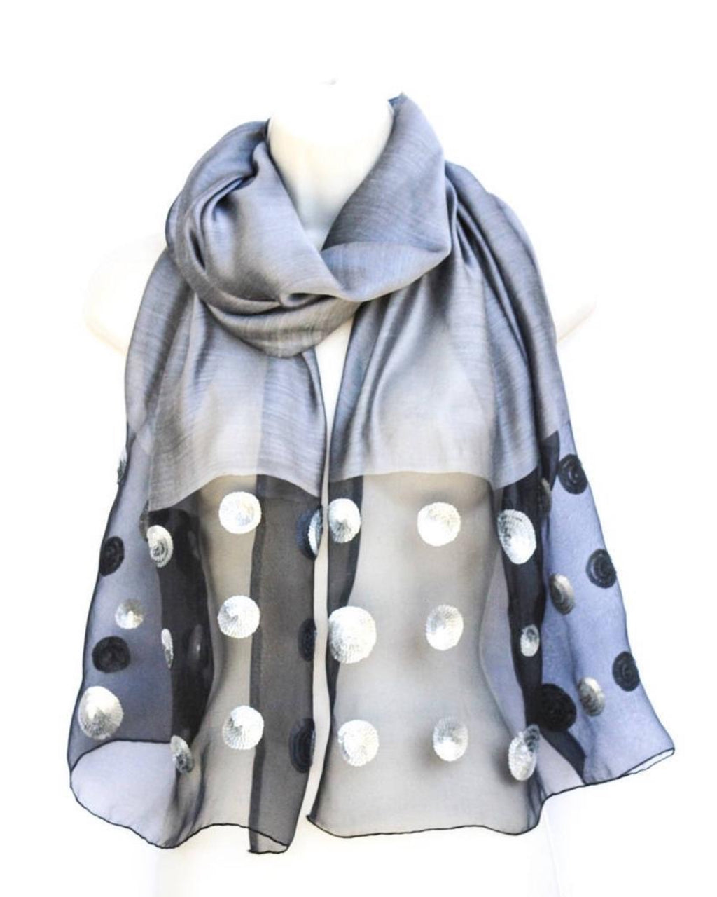Loulou (Gray with Silver Dots) Scarf