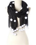 Pompom (Black) Scarf