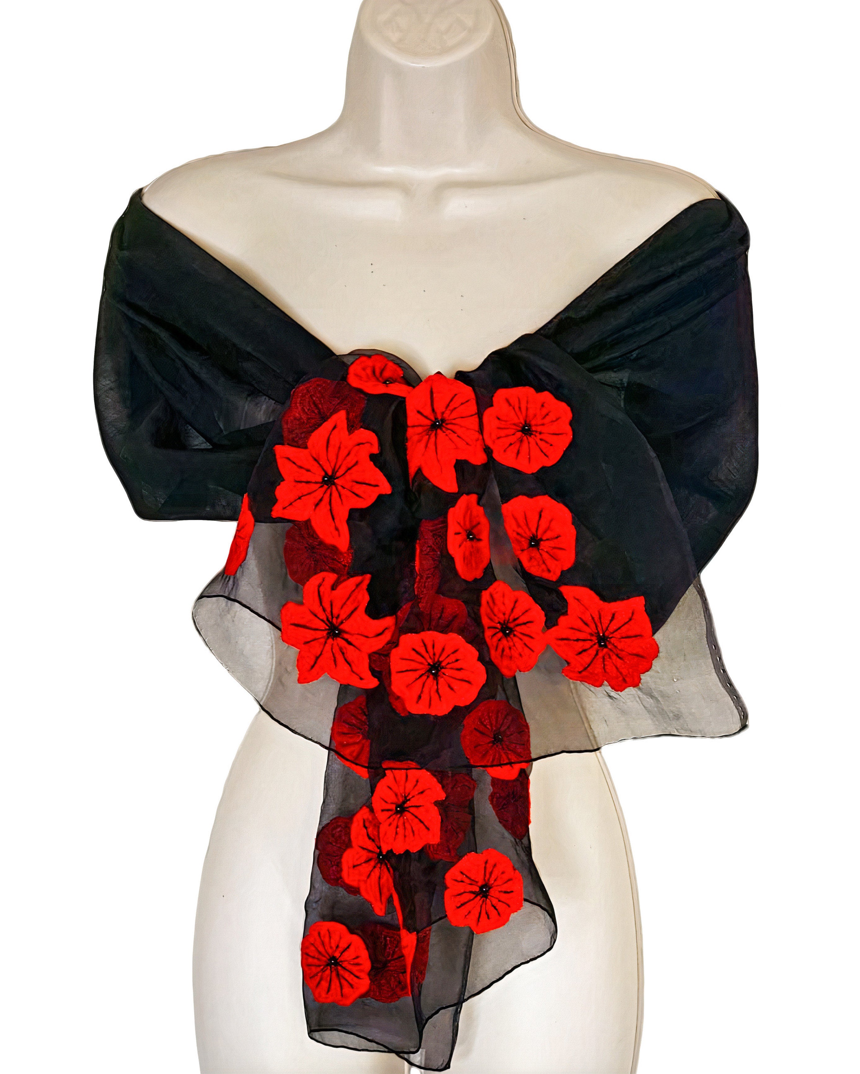 Queen of the Night (Black with Red) Scarf