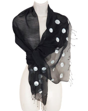 Load image into Gallery viewer, Loulou (Black with Silver Dots) Scarf
