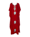 Kaftan Dress (Red with Light Green)
