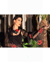 Load image into Gallery viewer, Hibiscus (Black with Red Flowers) Scarf
