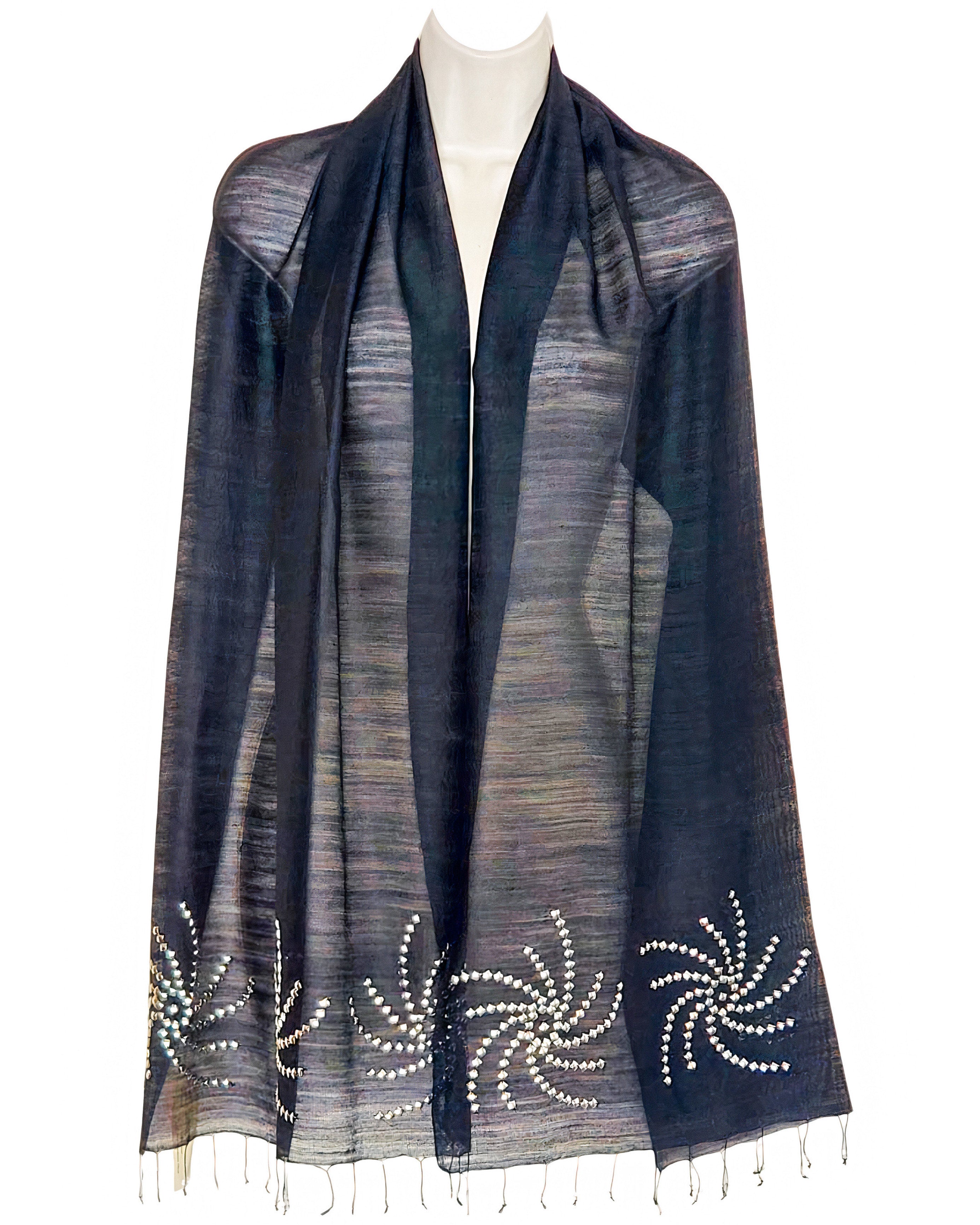 Starry Night (Black with Silver Studs) Scarf