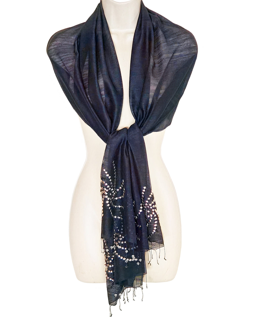 Starry Night (Black with Silver Studs) Scarf