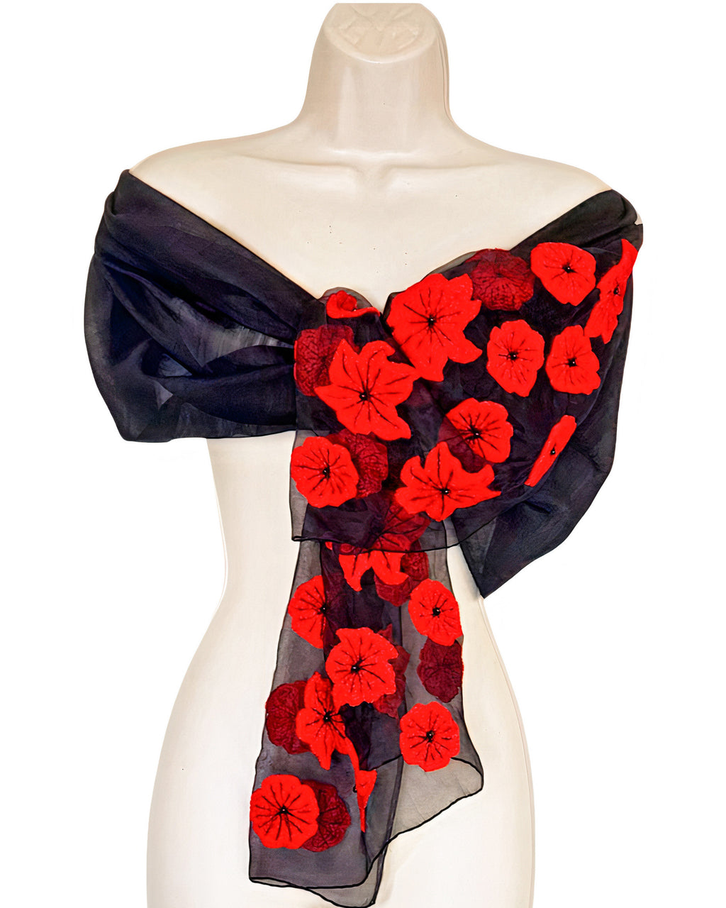 Queen of the Night (Black with Red) Scarf