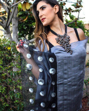 Load image into Gallery viewer, Loulou (Gray with Silver Dots) Scarf
