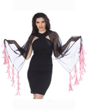 Load image into Gallery viewer, Hanging Tulips (Black and Pink) Scarf
