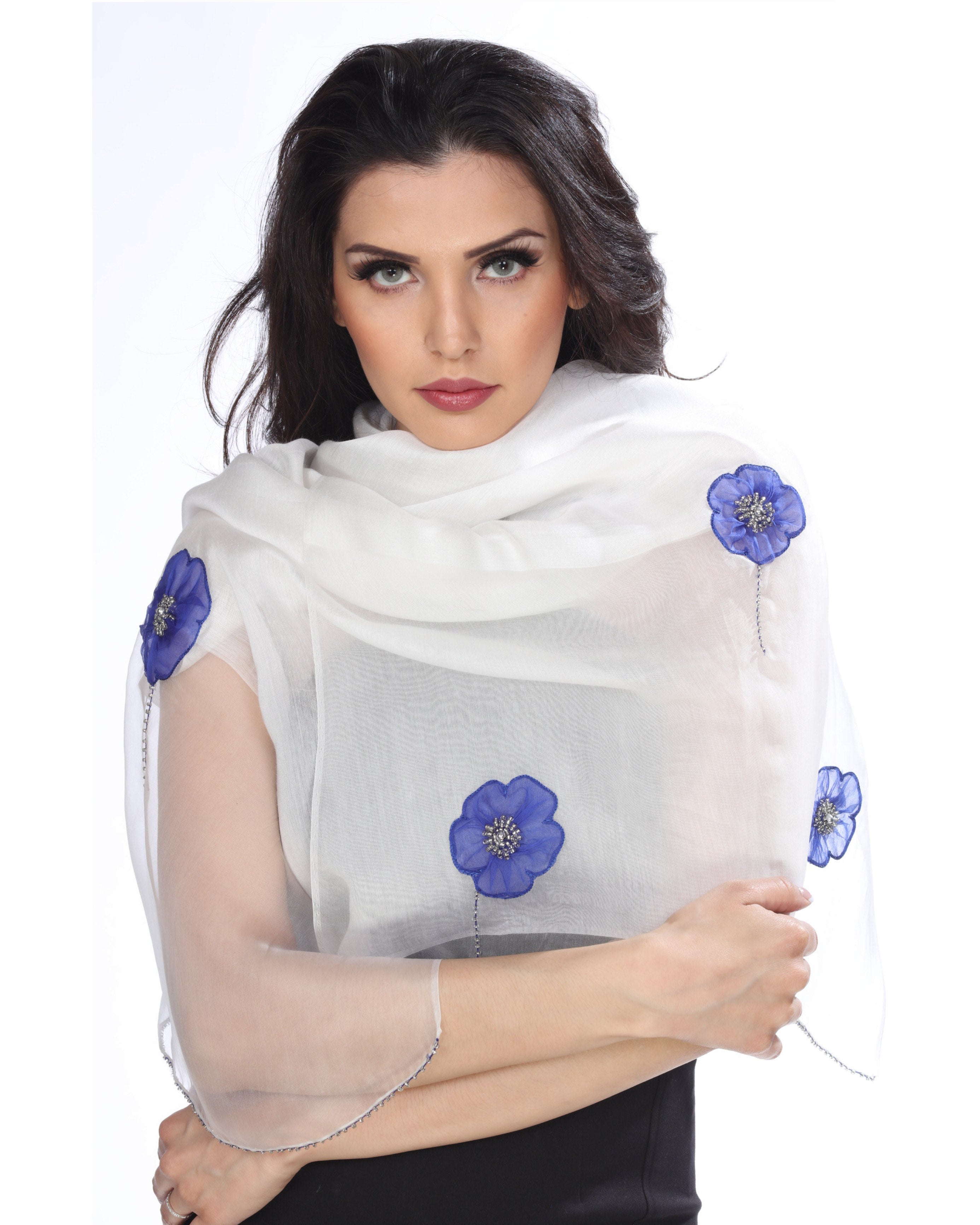 Blue Mist (White) Scarf