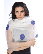 Load image into Gallery viewer, Blue Mist (White) Scarf
