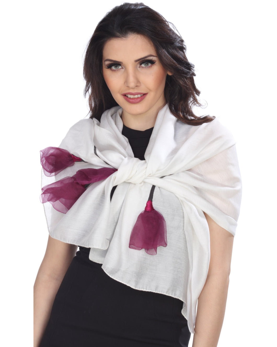Purple Lily (White and Purple) Scarf