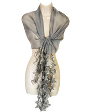Load image into Gallery viewer, Hanging Tulips (Silver) Scarf
