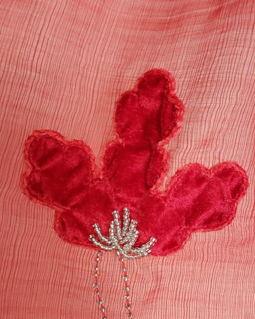 Festive Butterfly (Red with Red Flowers) Scarf